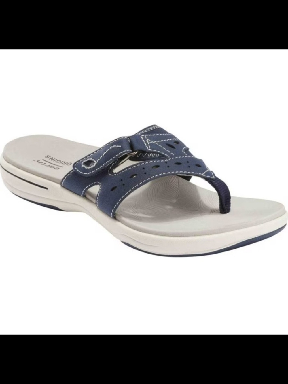 Earth Origin Saru Sloan Arch Support Flip Flop Sandals Navy Blue Sz 7